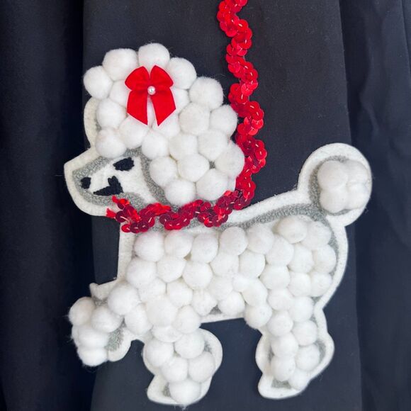 Handmade Poodle Skirt Black Puffy Poodle Sequins Circle Skirt 50s S/M Costume - Picture 7 of 10